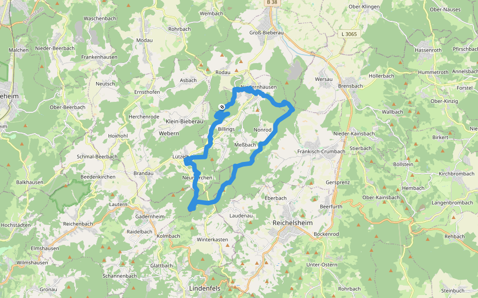 Rundwanderweg Ökumenischer Pilgerweg : St. Jost walking route map in Groß-Bieberau
