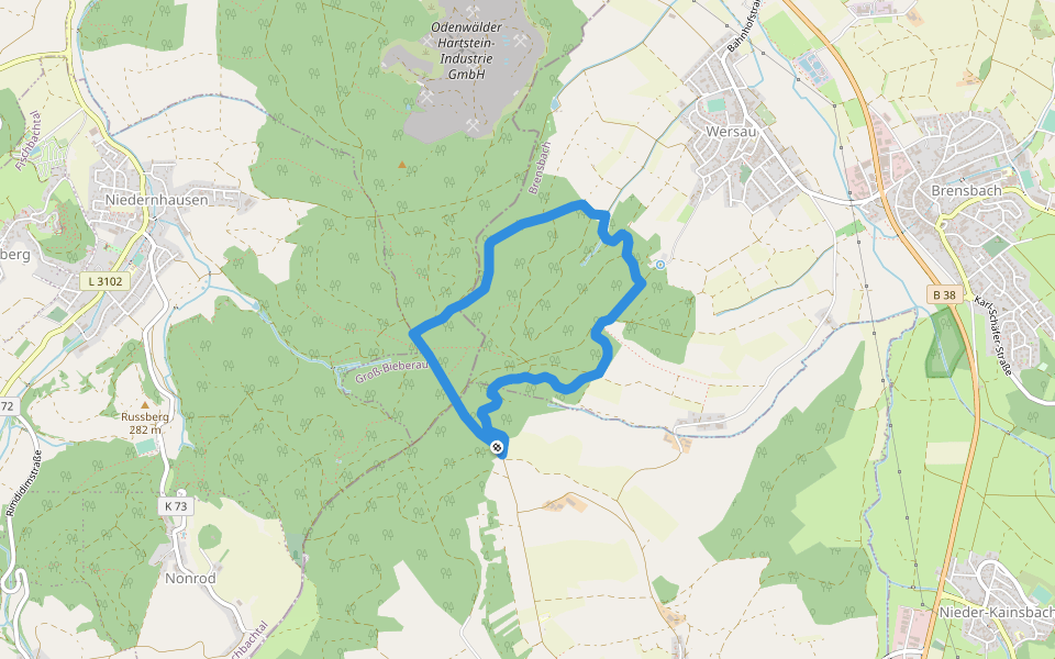 Rundwanderweg Fränkisch-Crumbach Heilsruhe 3: Im-Röhr-Weg walking route map in Fränkisch-Crumbach