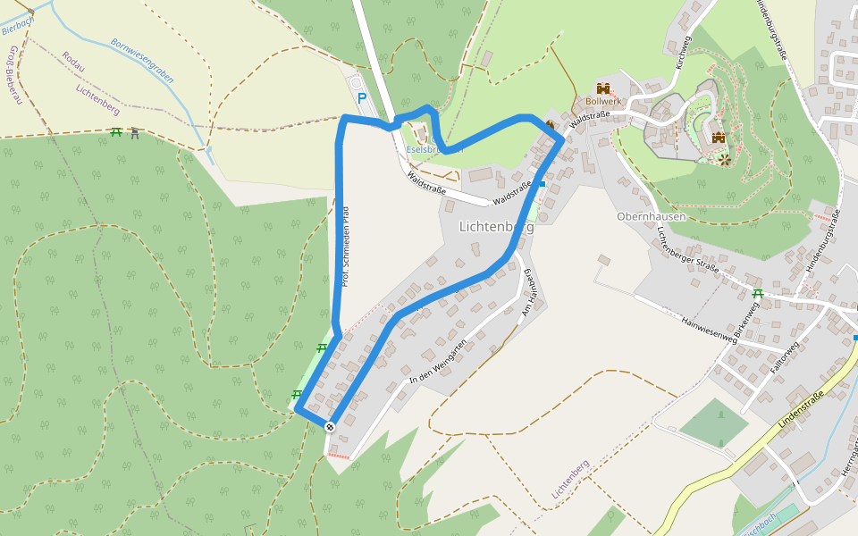 Rundwanderweg Fischbachtal Riedbusch 2: Schloss-Weg walking route map in Fischbachtal