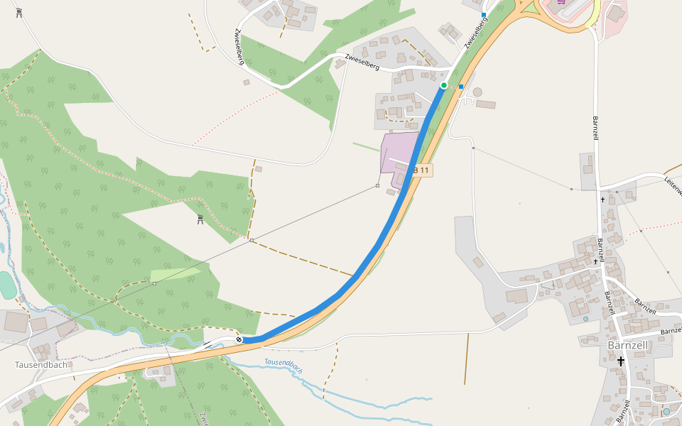 Rundwanderweg 1 walking route map in Zwiesel