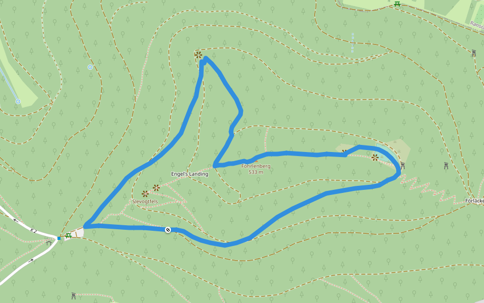 Rundwanderweg 13 Föhrlenberg walking route map in Leinsweiler