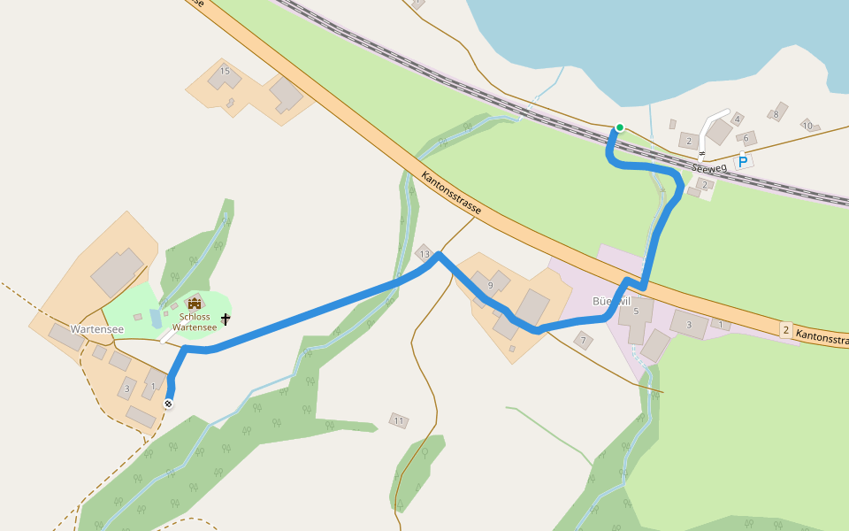 See - Schloss Wartensee walking route map in Sempach Station
