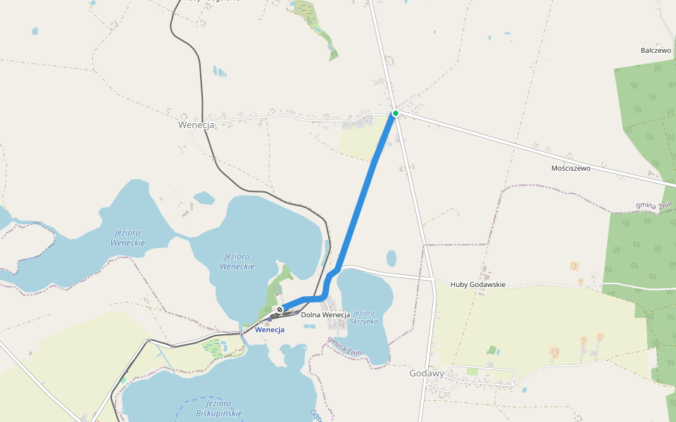 Szlak Wenecki walking route map in Wenecja