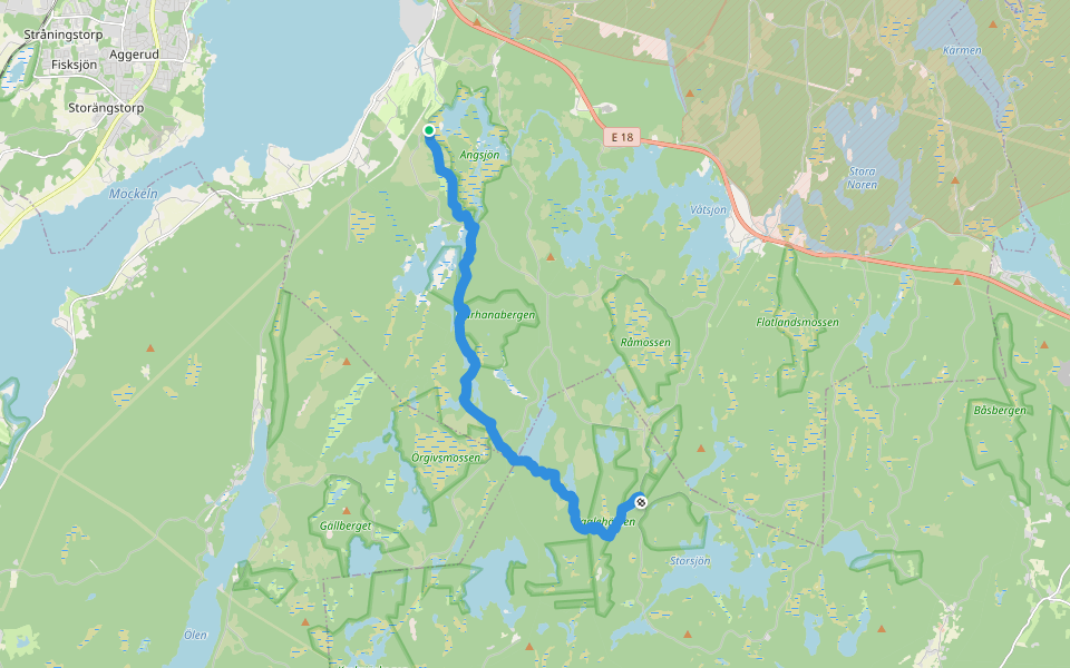 Tio sjöars led walking route map in Karlskoga