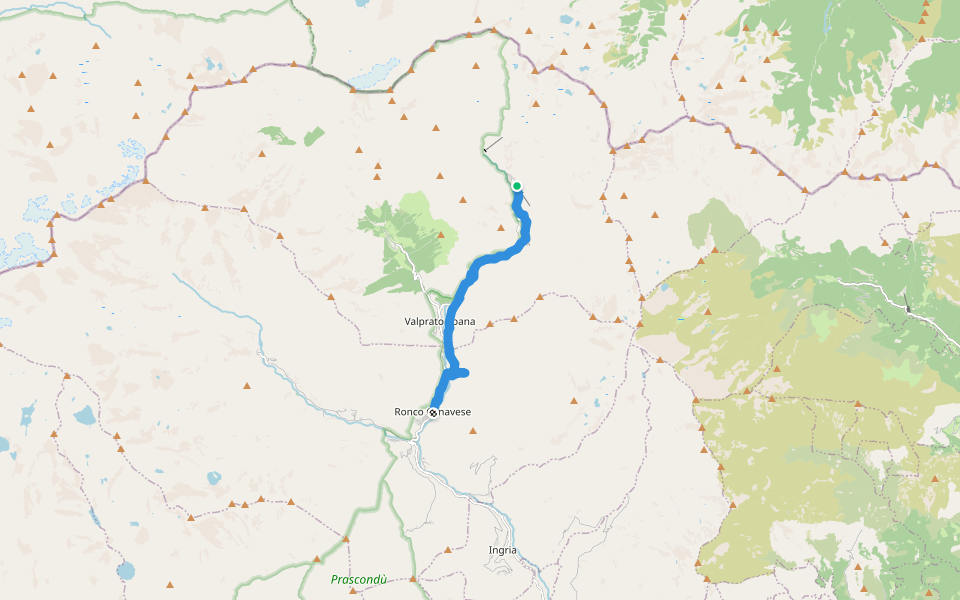 GTA: Piamprato - Ronco Canavese walking route map in Piamprato