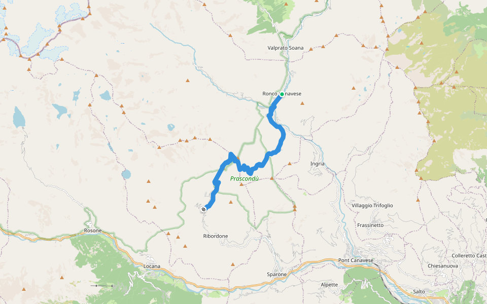 GTA: Ronco Canavese - Talosio walking route map in Ronco Canavese