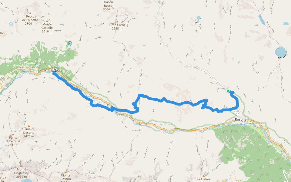 GTA: San Lorenzo - Noasca walking route map in San Lorenzo