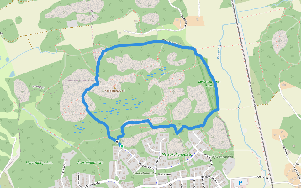 Pähkinäpolku walking route map in Naantali