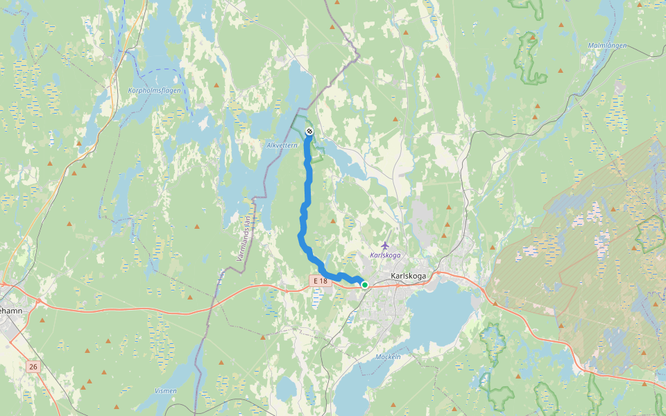 Lunedsleden walking route map in Karlskoga