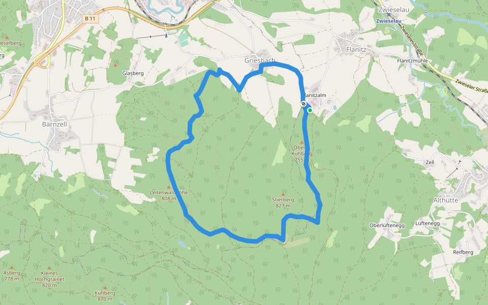 Griesbachrunde (24) walking route map in Frauenau