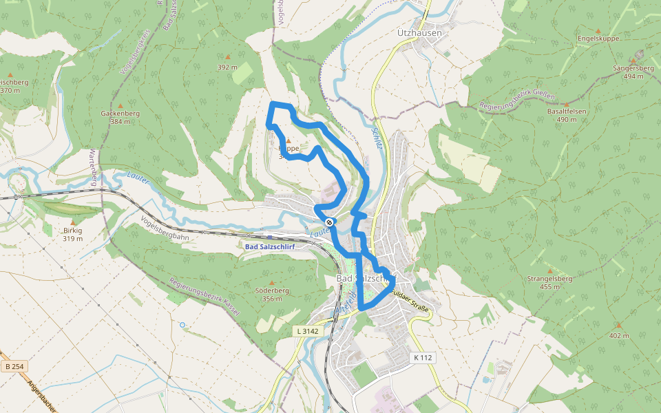 Bad Salzschlirf-Rundweg walking route map in Bad Salzschlirf