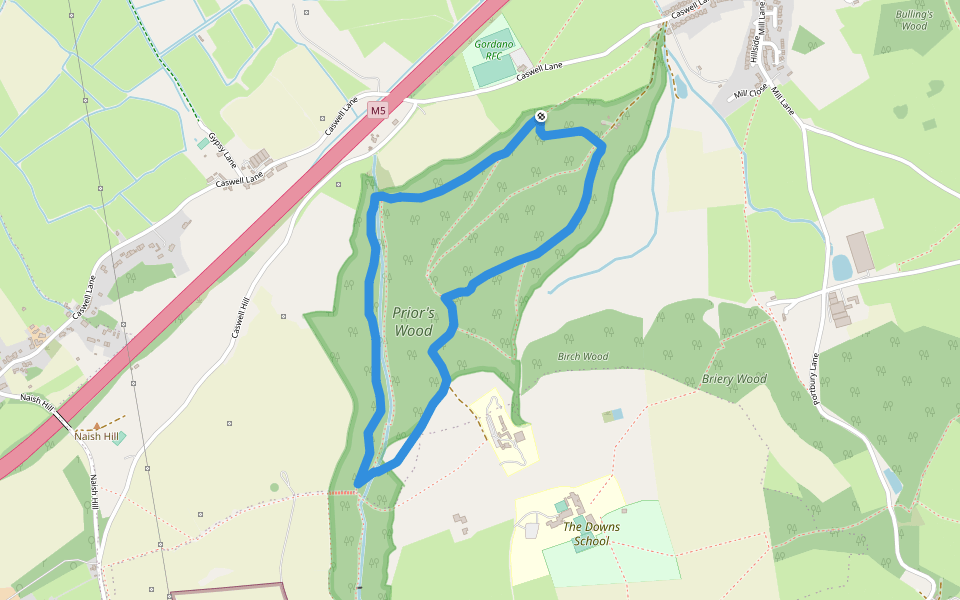 Prior's Wood walking route map in Portbury