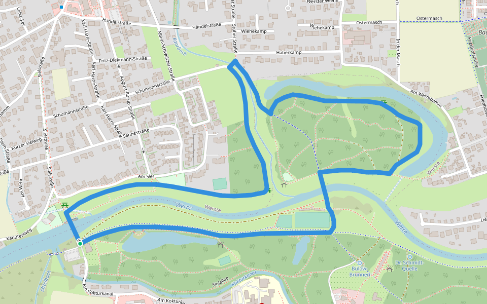 A2 Bad Oeynhausen-Sielpark walking route map in Bad Oeynhausen