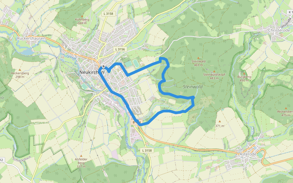 Terrainkurweg 2 Neukirchen walking route map in Neukirchen