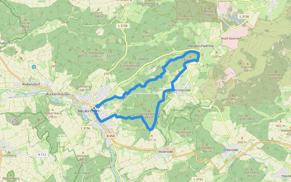 Terrainkurweg 7 Neukirchen walking route map in Neukirchen