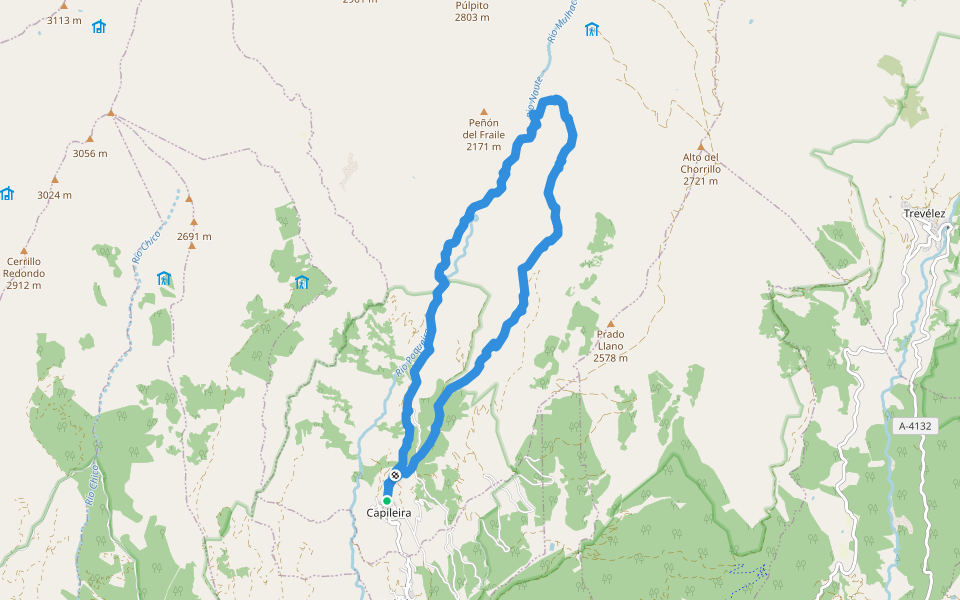 PR-A 23 Acequias del Poqueira walking route map in Capileira