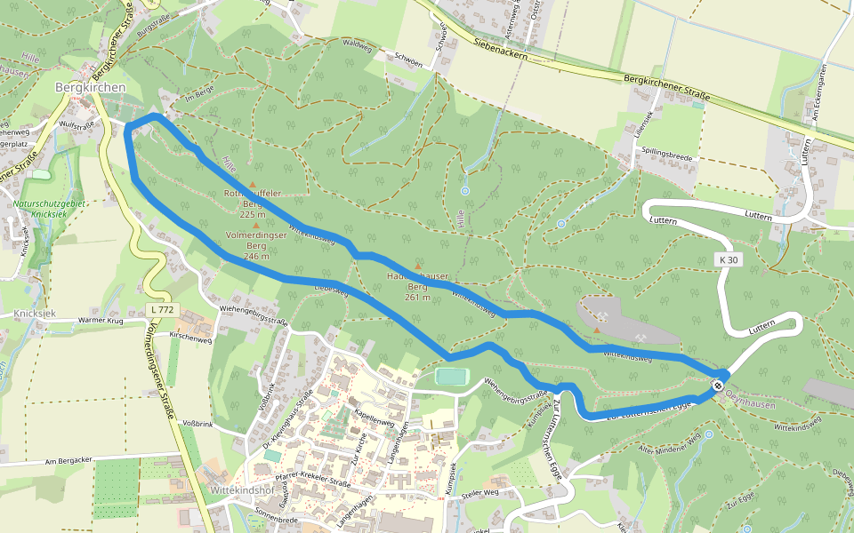 Rundweg A2 Wittekindshof walking route map in Bad Oeynhausen