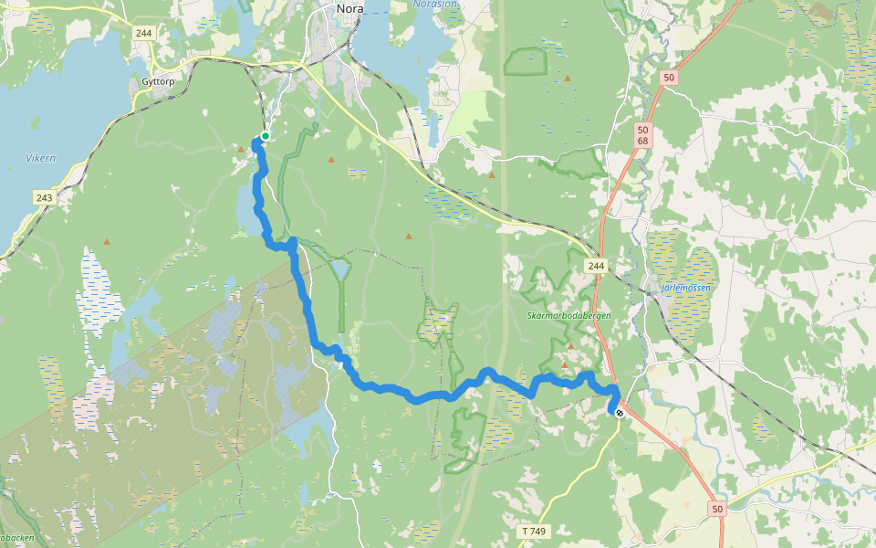 Bergslagsleden Etapp 7 walking route map in Pershyttan