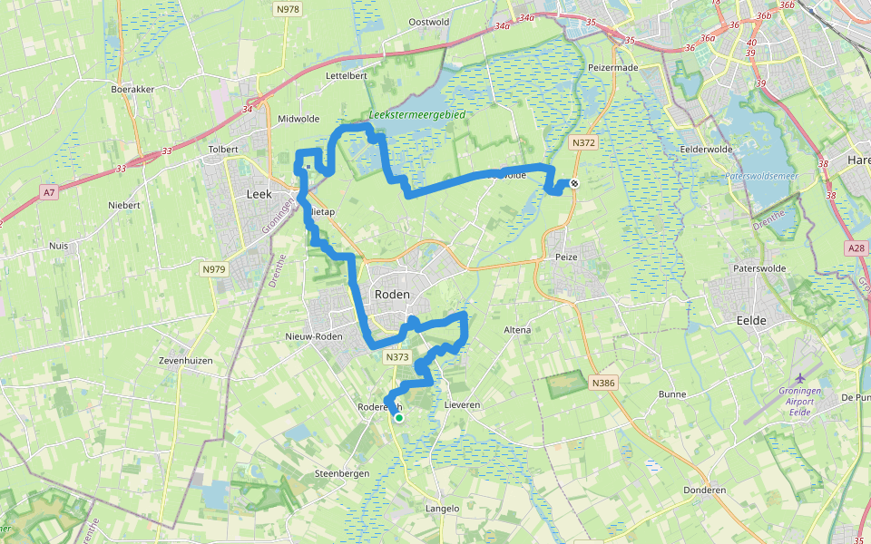 Drenthepad - 07 walking route map in Alteveer Gem Noordenveld