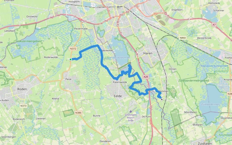 Drenthepad - 08 walking route map in Peize
