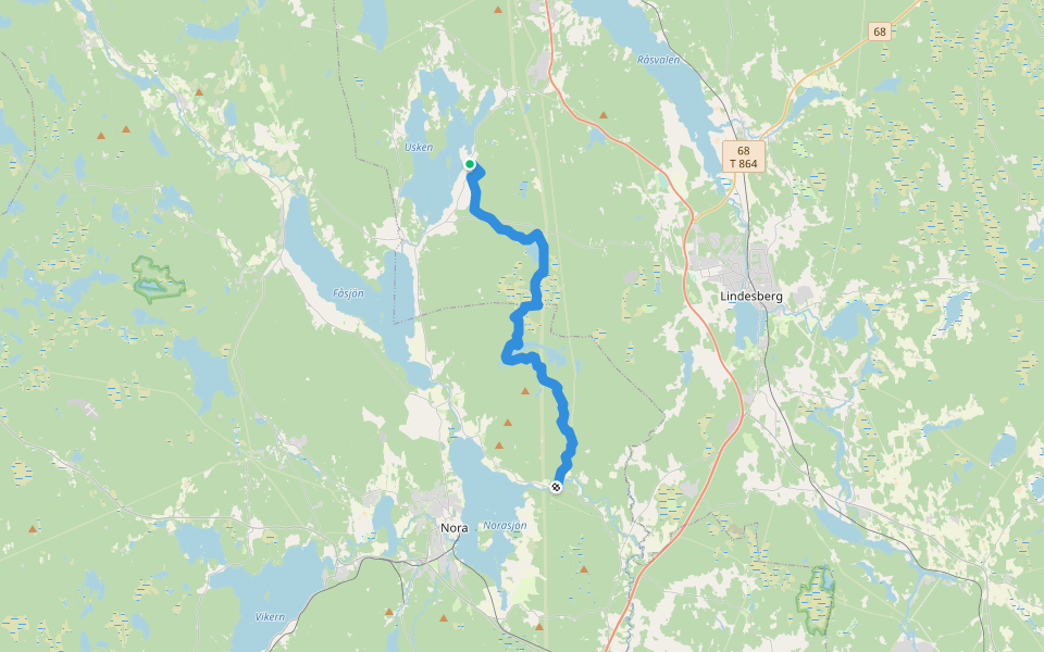Bergslagsleden Etapp 5 walking route map in Siggeboda