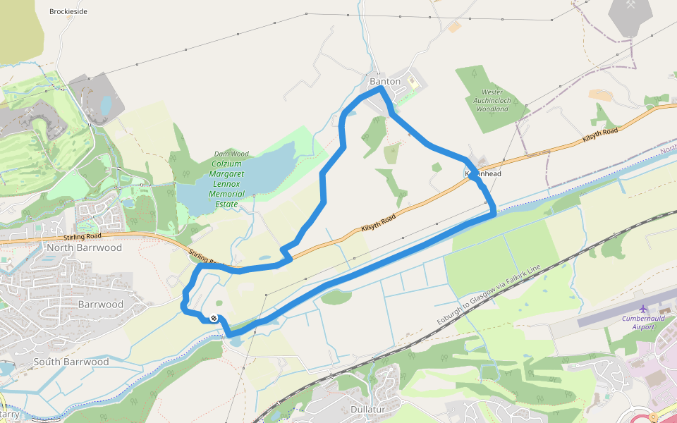 Up the Hill To Banton walking route map in Kilsyth