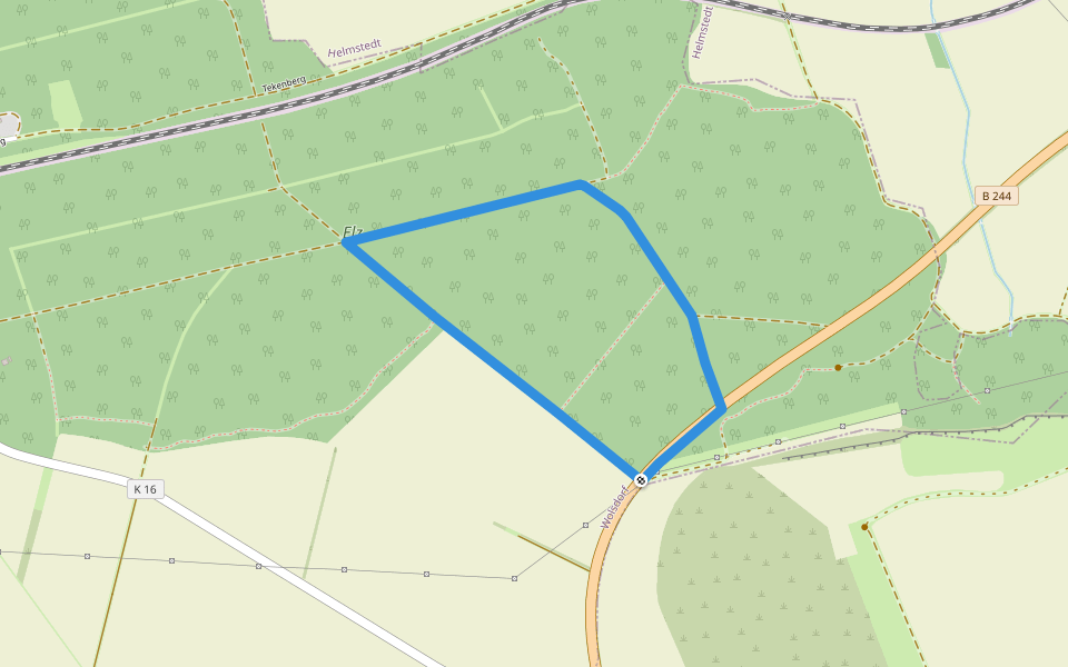 Elz Rundwanderweg 1 walking route map in Wolsdorf