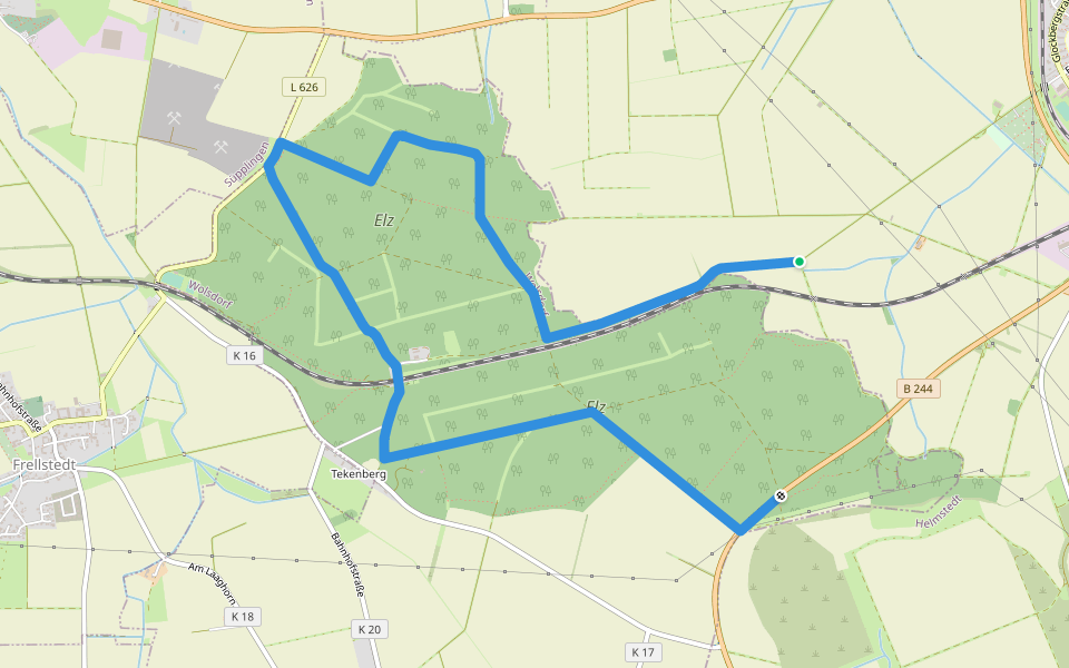 Elz Rundwanderweg 3 walking route map in Helmstedt