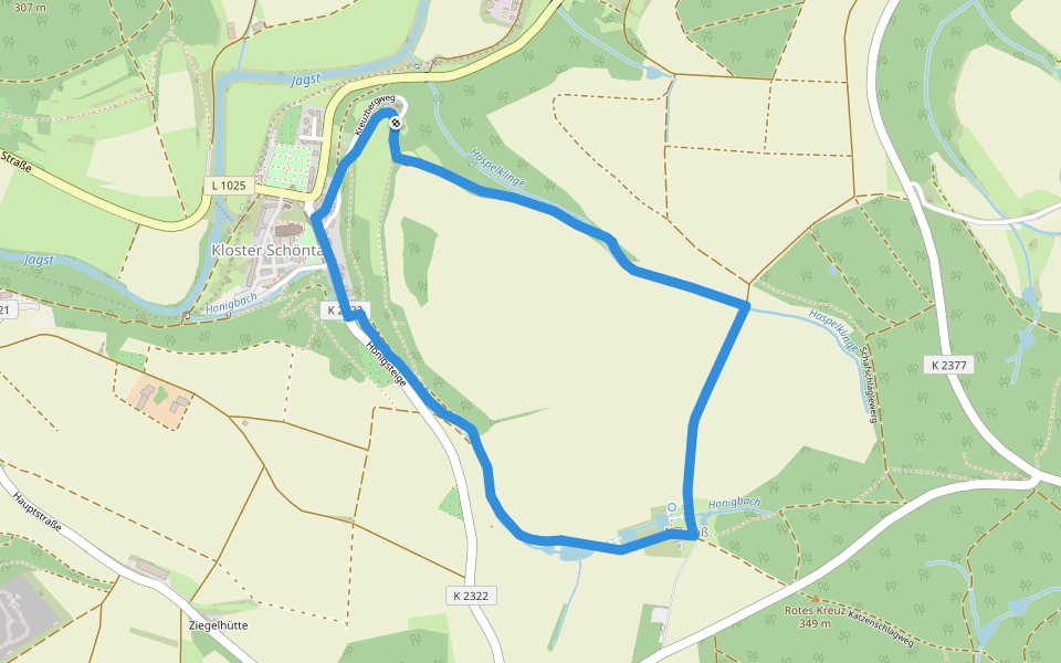 Rundweg 2 Neusaß walking route map in Schöntal