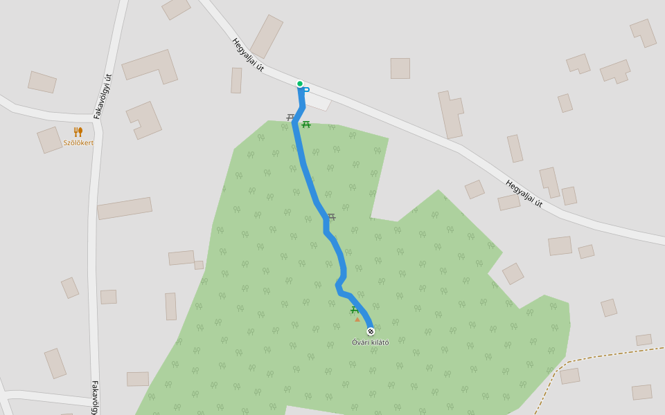 P▙ (Szigliget, P – Szigliget, Királyné szoknyája) walking route map in Szigliget