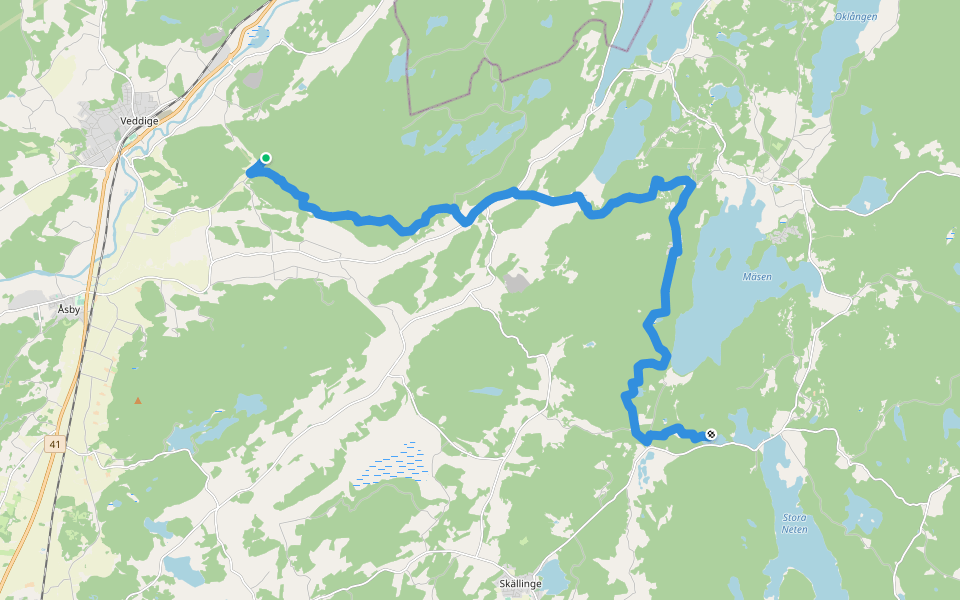 Hallandsleden Etappen Dranstugan - Gällarpesjön walking route map in Ulvatorp