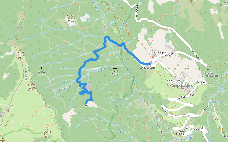 212 walking route map in Lovati