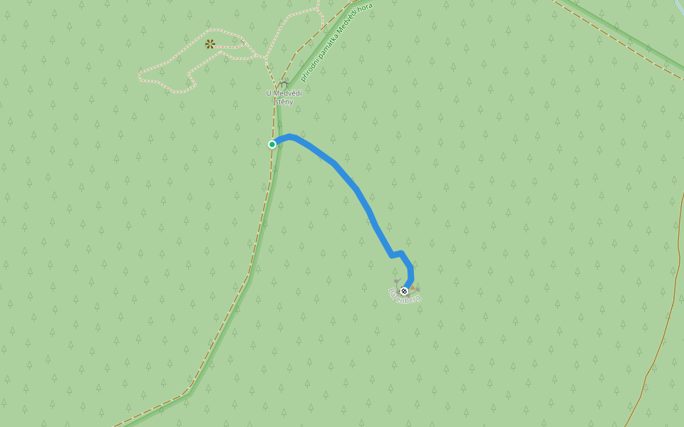 [M] odbočka na Medvědí horu walking route map in Loučovice