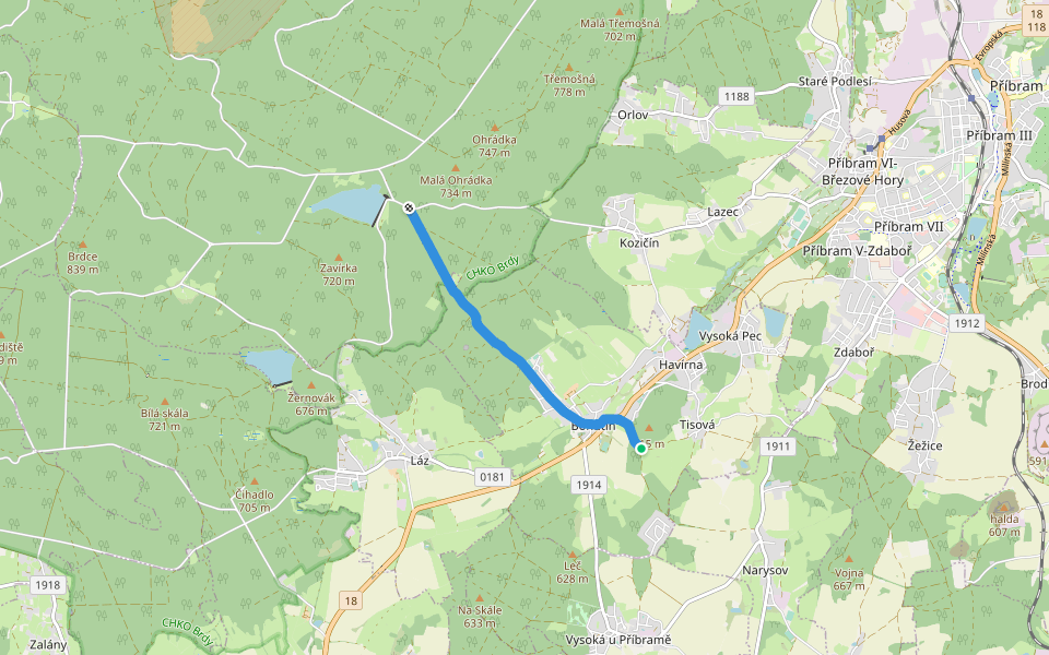 [Z] Pila - Bohutín walking route map in Bohutín