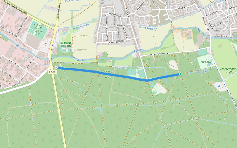 Kinderspielweg walking route map in Haßloch