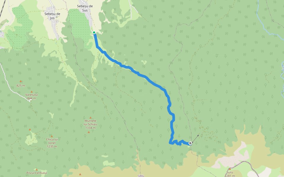 Sebeșu de Sus - V. Moașei - Cabana Suru walking route map in Sebeşu de Sus