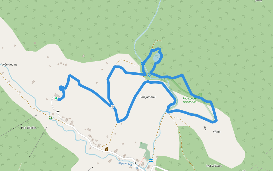 Regetovské rašelinisko walking route map in Regetovka