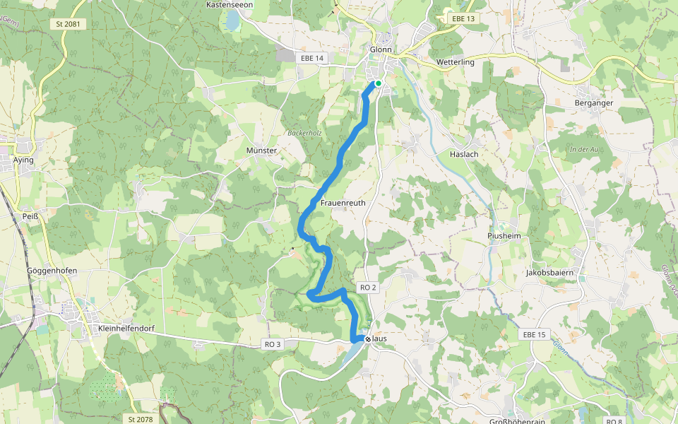 Wanderweg 7, Glonn walking route map in Glonn