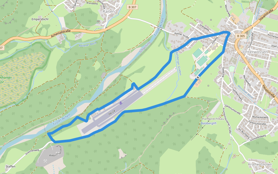 Wanderweg 16 - Wössen walking route map in Unterwössen