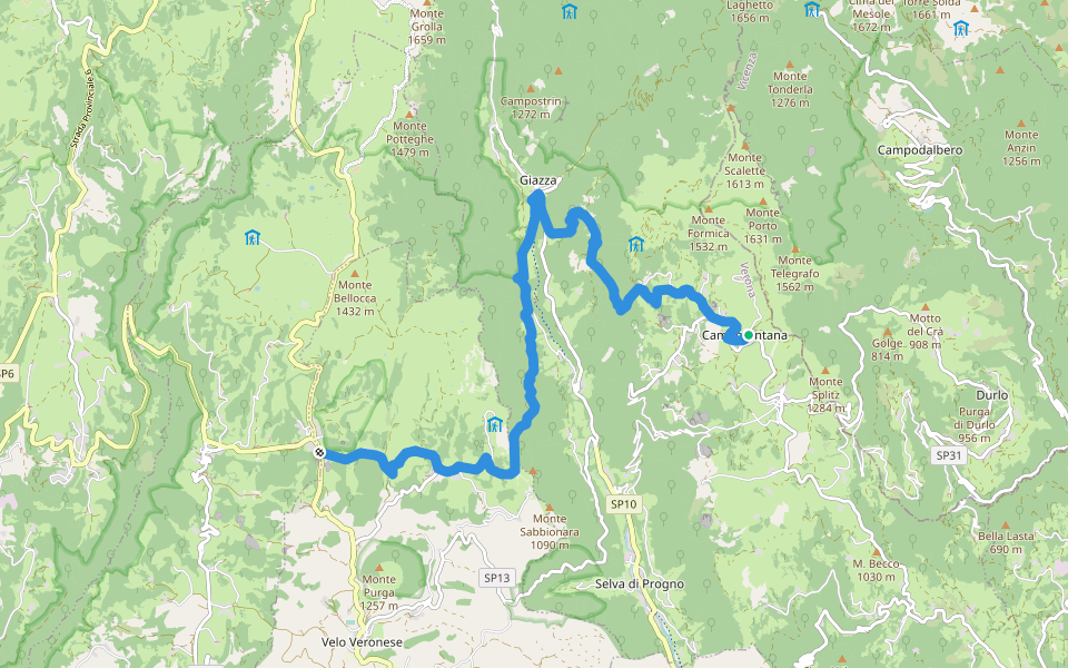 Dorsale Media della Lessinia - sezione Campofontana - Camposilvano walking route map in Campofontana