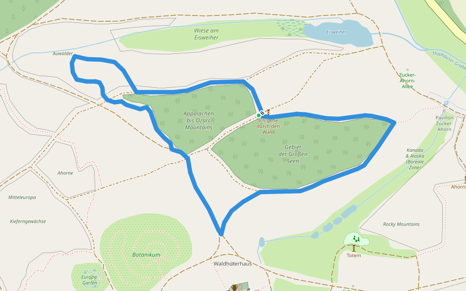 Themenpfad: Nordamerika Ost walking route map in Kranzberg