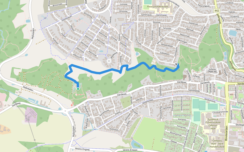 Urhøj walking route map in Vejle