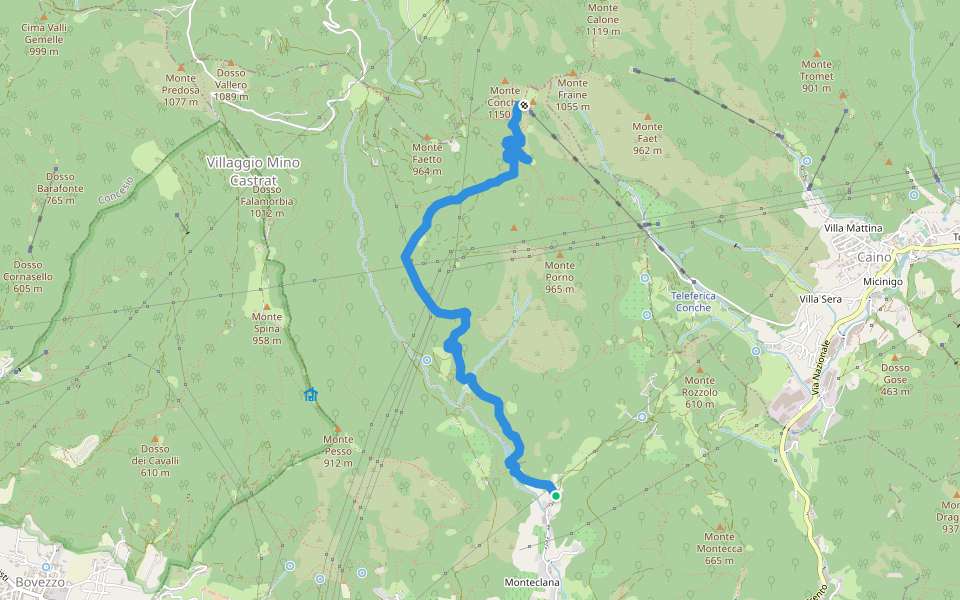 Nave (Piezze) - Santuario di Conche walking route map in Nave
