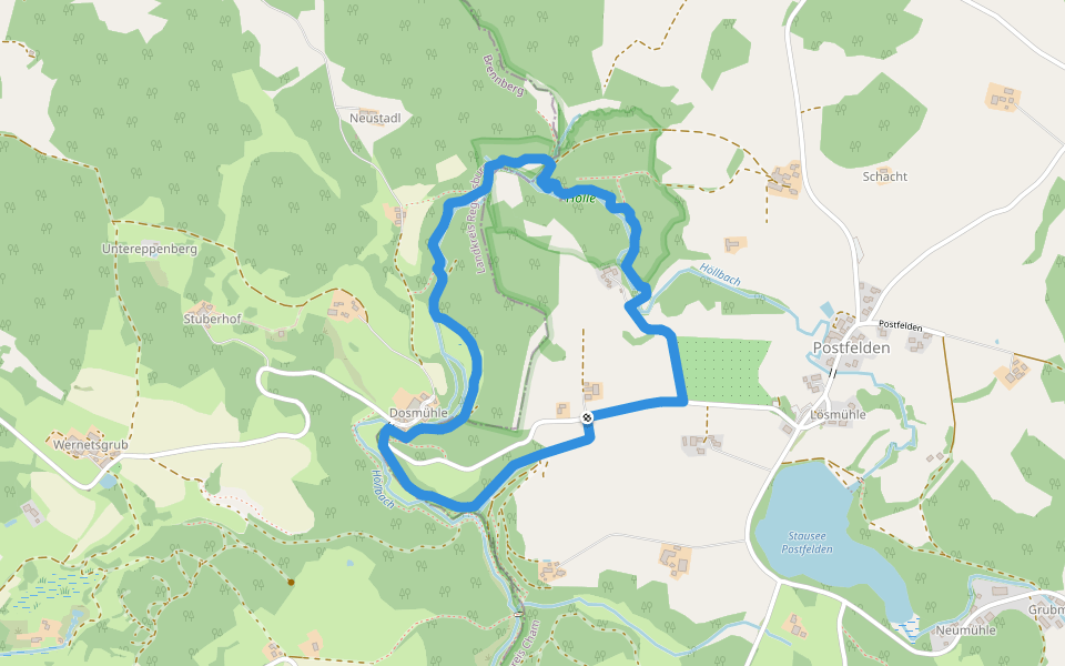 Rundweg Hölle walking route map in Rettenbach