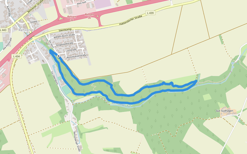 AU1 Weg der Selbstzuwendung walking route map in Auetal