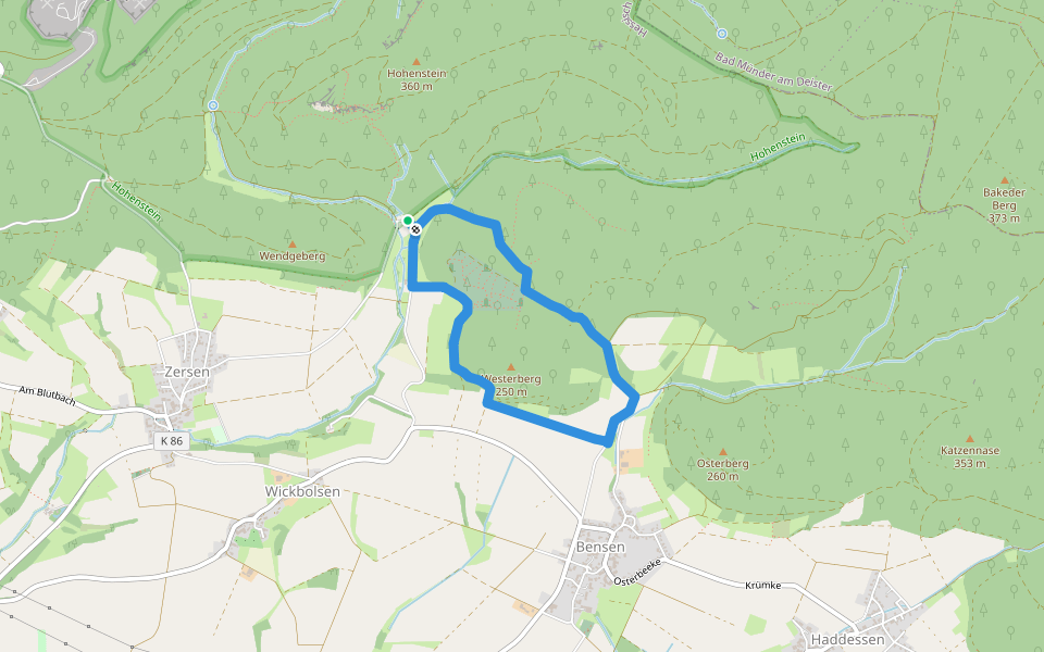 HO10 - Westerberg-Route walking route map in Hessisch Oldendorf
