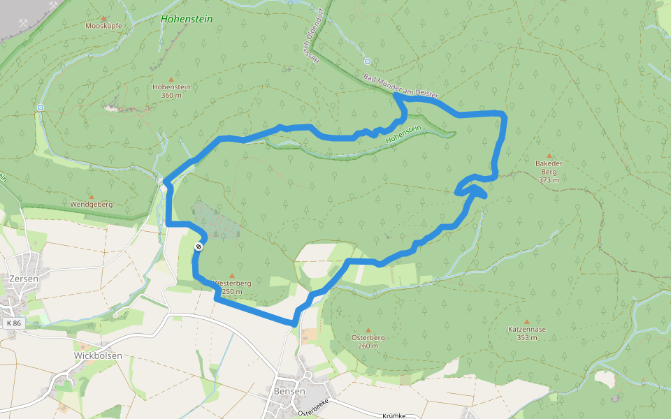 HO9 - Roter Stein Route walking route map in Hessisch Oldendorf