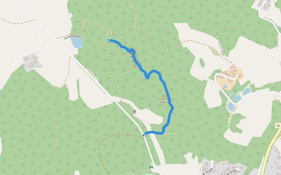 O 35 Über den Lauberberg (Rotes Rechteck) walking route map in Falkenstein