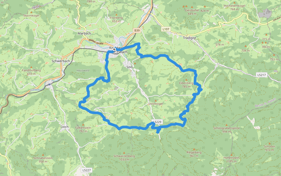 5/03 Sois-Wanderroute walking route map in Kirchberg an der Pielach