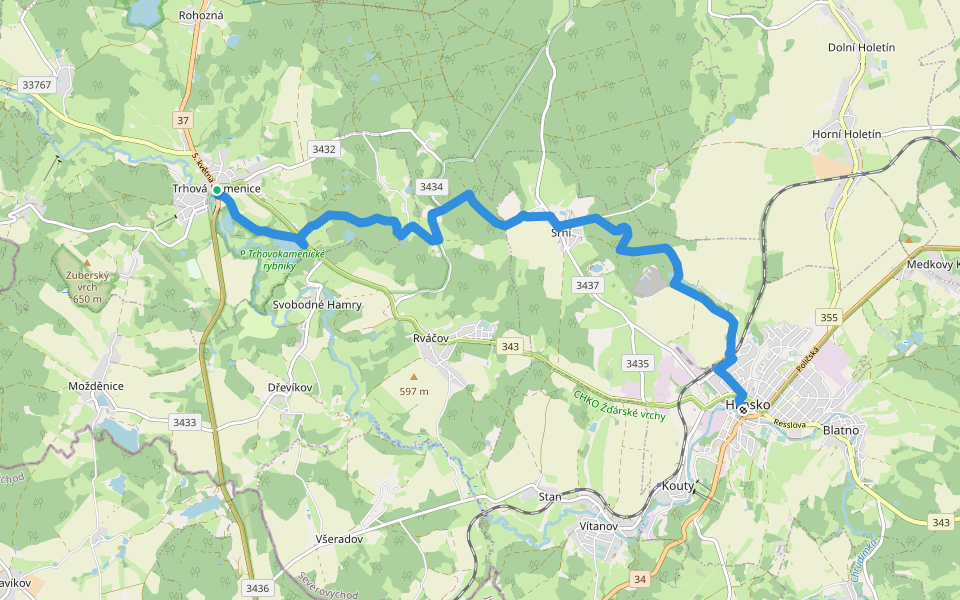 [Č] Matulova stezka walking route map in Trhová Kamenice